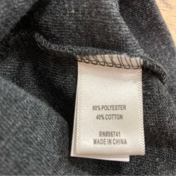 TruSelf Sweatshirt Top Charcoal Gray Sequin Gold Silver Copper Size Large - Picture 9 of 9